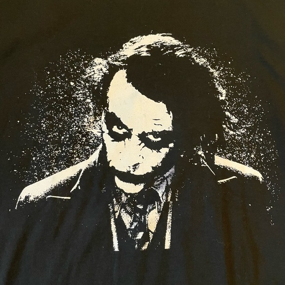 Heath Ledger as Joker Black Cotton Screenprint Shirt Sleeve Shirt Size XL - Picture 2 of 5